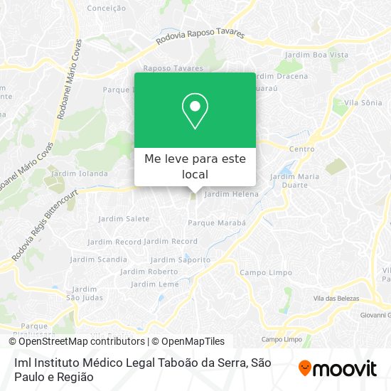 Iml Instituto Médico Legal Taboão da Serra mapa