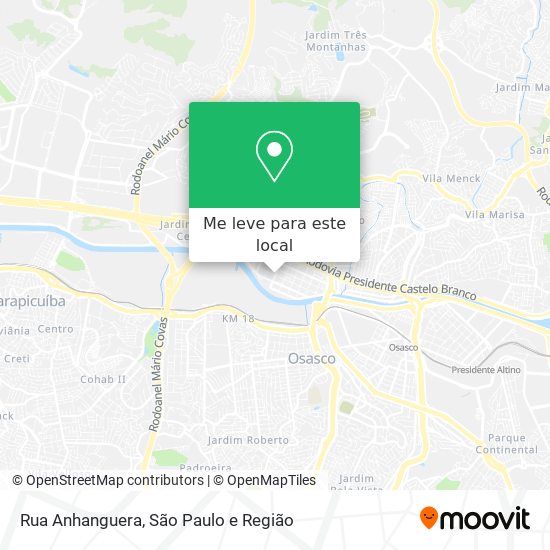 Rua Anhanguera mapa