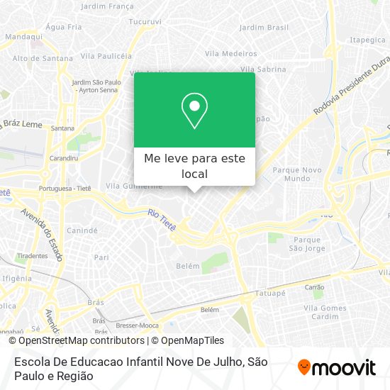 Escola De Educacao Infantil Nove De Julho mapa