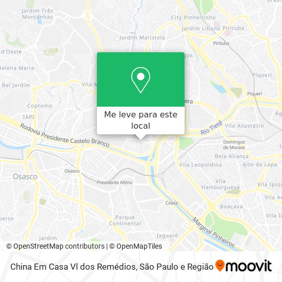 China Em Casa Vl dos Remédios mapa