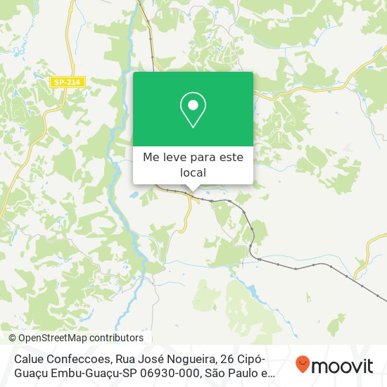 Calue Confeccoes, Rua José Nogueira, 26 Cipó-Guaçu Embu-Guaçu-SP 06930-000 mapa