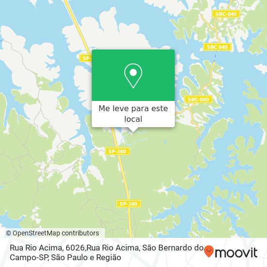 Rua Rio Acima, 6026,Rua Rio Acima, São Bernardo do Campo-SP mapa