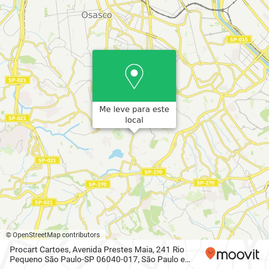 Procart Cartoes, Avenida Prestes Maia, 241 Rio Pequeno São Paulo-SP 06040-017 mapa