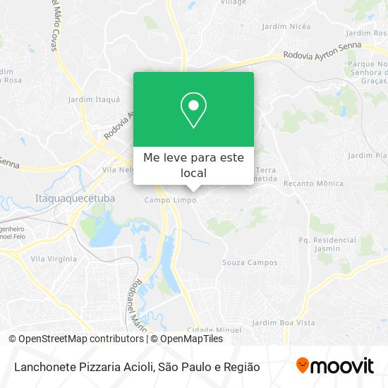 Lanchonete Pizzaria Acioli mapa