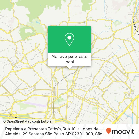 Papelaria e Presentes Tathy's, Rua Júlia Lopes de Almeida, 29 Santana São Paulo-SP 02301-000 mapa