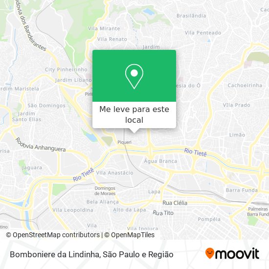 Bomboniere da Lindinha mapa