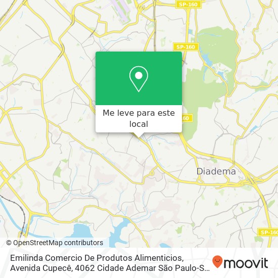 Emilinda Comercio De Produtos Alimenticios, Avenida Cupecê, 4062 Cidade Ademar São Paulo-SP 04366-001 mapa