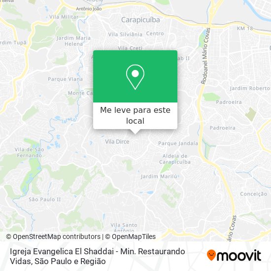 Igreja Evangelica El Shaddai - Min. Restaurando Vidas mapa