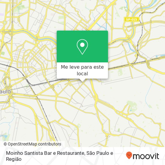 Moinho Santista Bar e Restaurante, Avenida Álvaro Ramos, 1022 Belém São Paulo-SP 03331-000 mapa