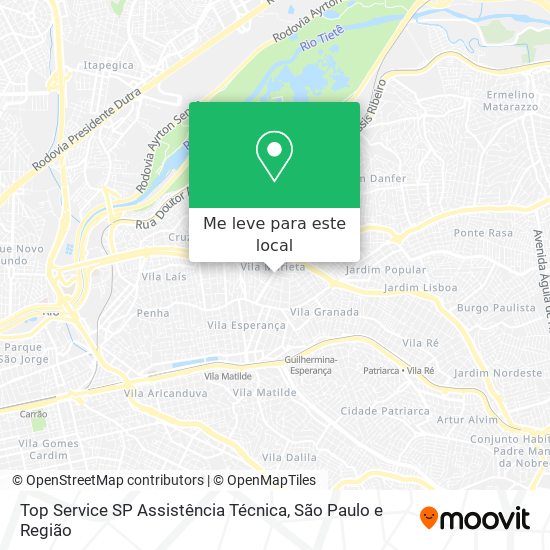 Top Service SP Assistência Técnica mapa