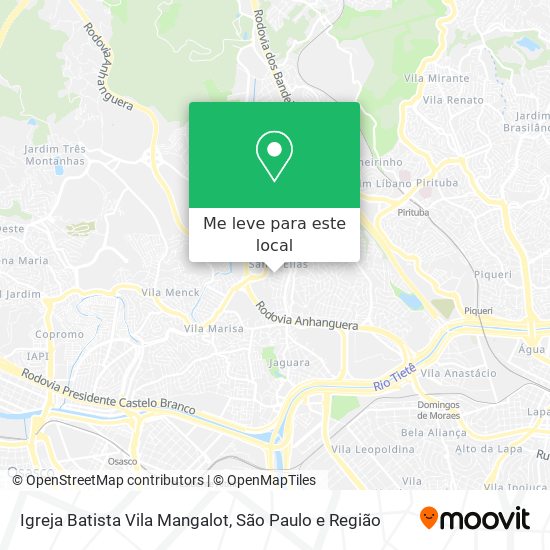 Igreja Batista Vila Mangalot mapa