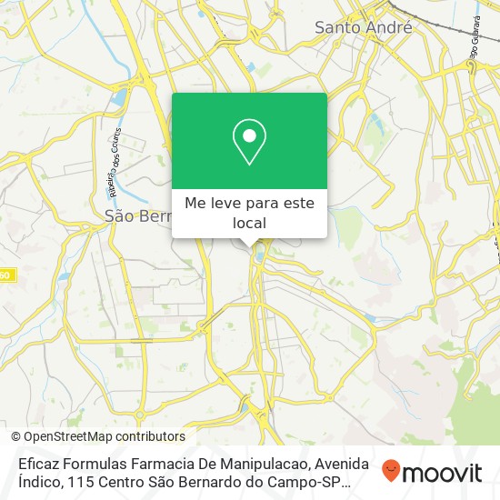 Eficaz Formulas Farmacia De Manipulacao, Avenida Índico, 115 Centro São Bernardo do Campo-SP 09750-600 mapa