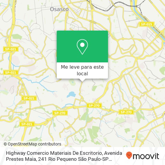 Highway Comercio Materiais De Escritorio, Avenida Prestes Maia, 241 Rio Pequeno São Paulo-SP 06040-017 mapa