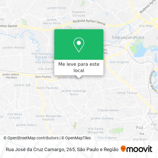 Rua José da Cruz Camargo, 265 mapa