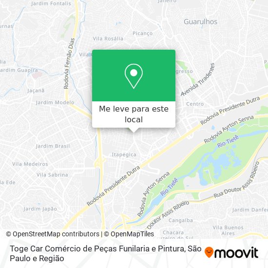 Toge Car Comércio de Peças Funilaria e Pintura mapa