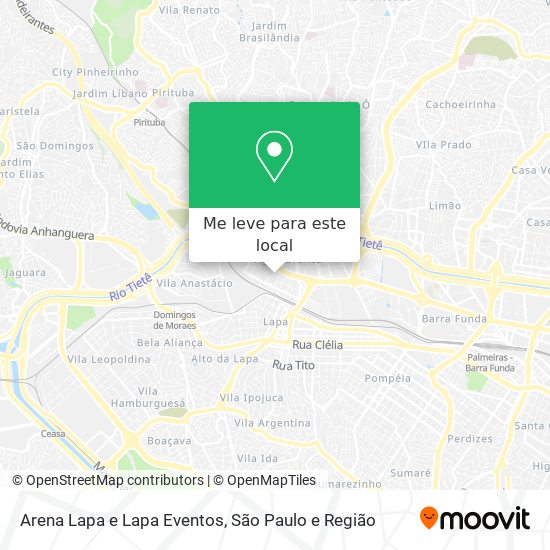 Arena Lapa e Lapa Eventos mapa