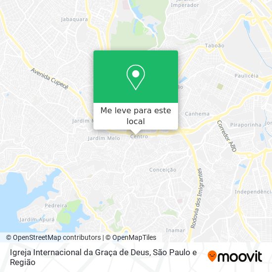 Igreja Internacional da Graça de Deus mapa