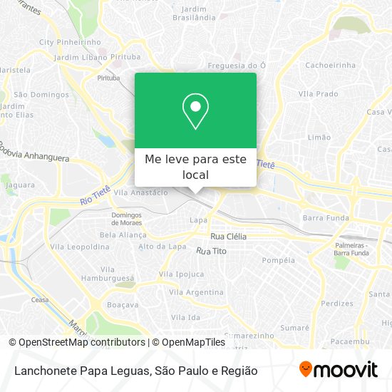 Lanchonete Papa Leguas mapa