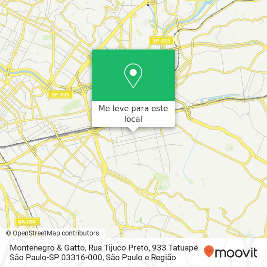 Montenegro & Gatto, Rua Tijuco Preto, 933 Tatuapé São Paulo-SP 03316-000 mapa