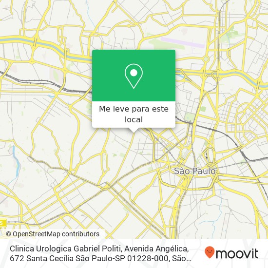 Clinica Urologica Gabriel Politi, Avenida Angélica, 672 Santa Cecília São Paulo-SP 01228-000 mapa