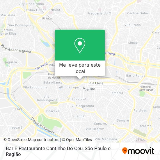 Bar E Restaurante Cantinho Do Ceu mapa