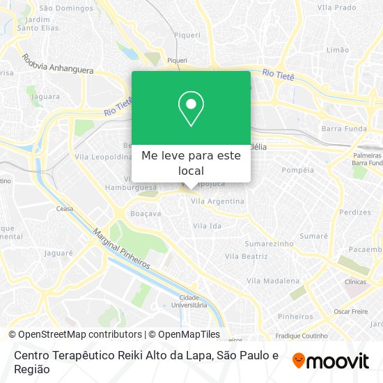 Centro Terapêutico Reiki Alto da Lapa mapa