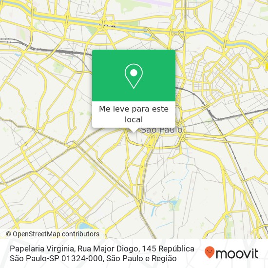 Papelaria Virginia, Rua Major Diogo, 145 República São Paulo-SP 01324-000 mapa