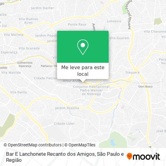 Bar E Lanchonete Recanto dos Amigos mapa