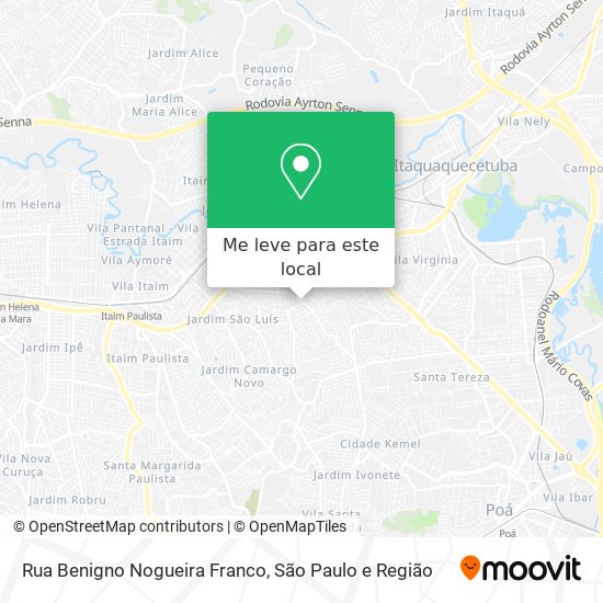 Rua Benigno Nogueira Franco mapa