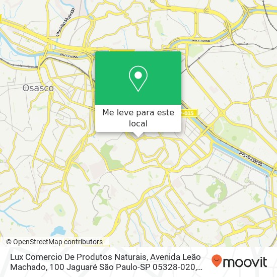 Lux Comercio De Produtos Naturais, Avenida Leão Machado, 100 Jaguaré São Paulo-SP 05328-020 mapa