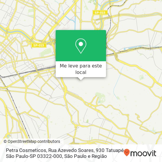Petra Cosmeticos, Rua Azevedo Soares, 930 Tatuapé São Paulo-SP 03322-000 mapa
