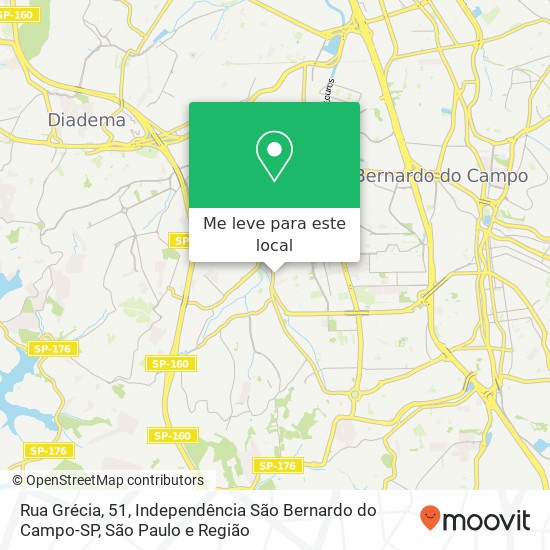 Rua Grécia, 51, Independência São Bernardo do Campo-SP mapa