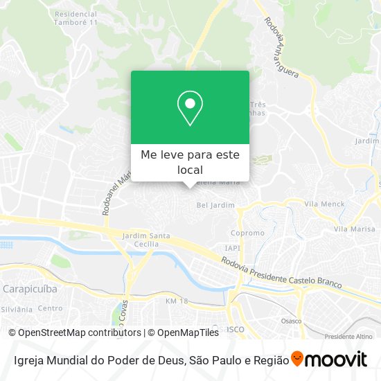 Igreja Mundial do Poder de Deus mapa
