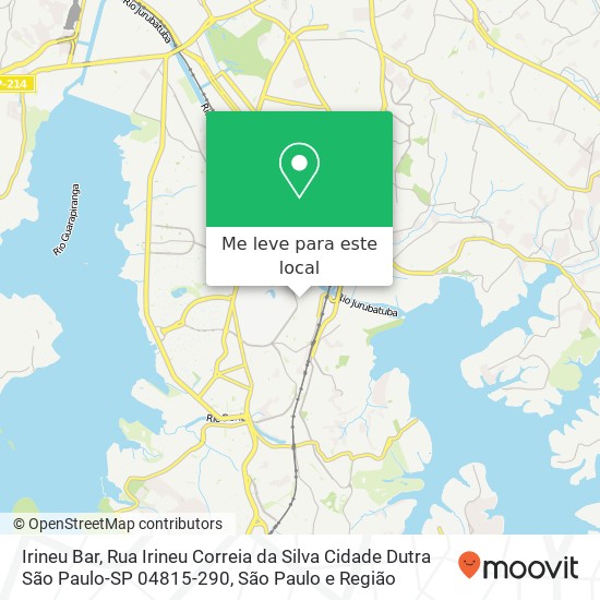Irineu Bar, Rua Irineu Correia da Silva Cidade Dutra São Paulo-SP 04815-290 mapa
