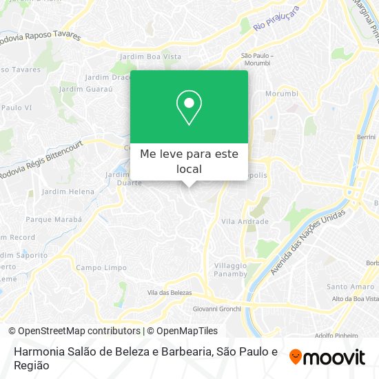 Harmonia Salão de Beleza e Barbearia mapa