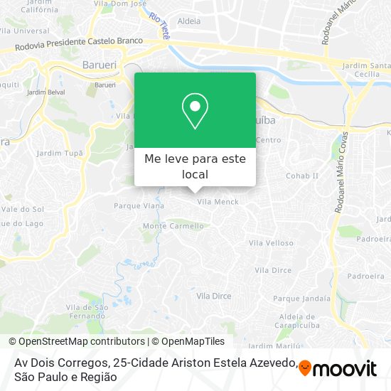 Av Dois Corregos, 25-Cidade Ariston Estela Azevedo mapa