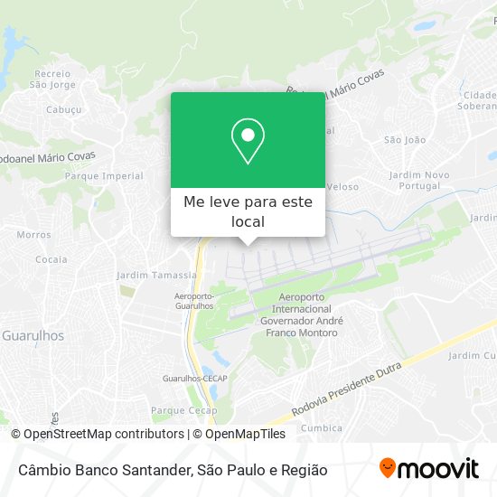 Câmbio Banco Santander mapa