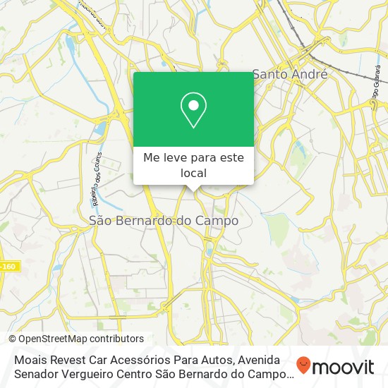 Moais Revest Car Acessórios Para Autos, Avenida Senador Vergueiro Centro São Bernardo do Campo-SP 09750-020 mapa