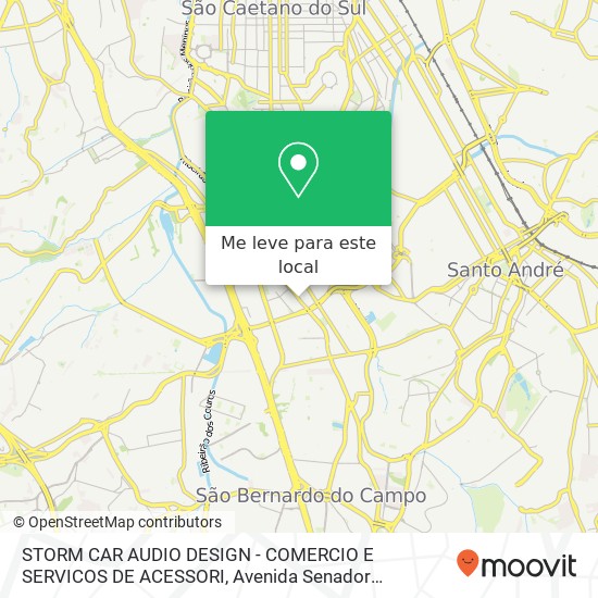 STORM CAR AUDIO DESIGN - COMERCIO E SERVICOS DE ACESSORI, Avenida Senador Vergueiro, 4019 Rudge Ramos São Bernardo do Campo-SP 09603-000 mapa