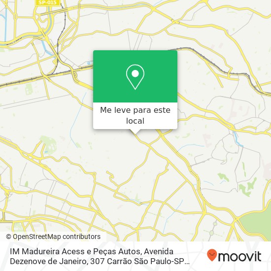 IM Madureira Acess e Peças Autos, Avenida Dezenove de Janeiro, 307 Carrão São Paulo-SP 03449-000 mapa