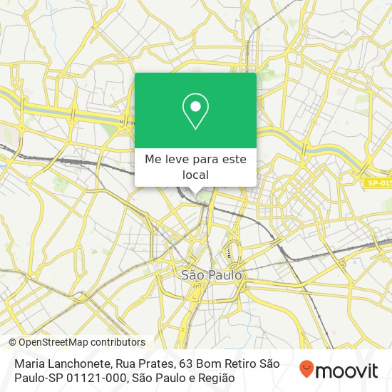 Maria Lanchonete, Rua Prates, 63 Bom Retiro São Paulo-SP 01121-000 mapa