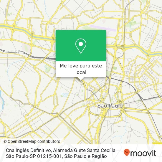 Cna Inglês Definitivo, Alameda Glete Santa Cecília São Paulo-SP 01215-001 mapa