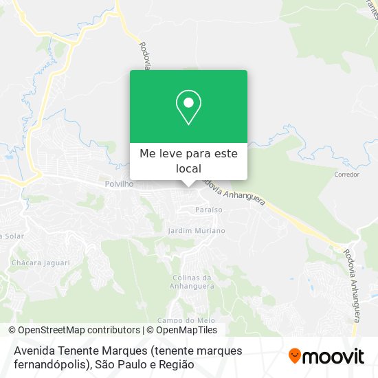 Avenida Tenente Marques (tenente marques fernandópolis) mapa