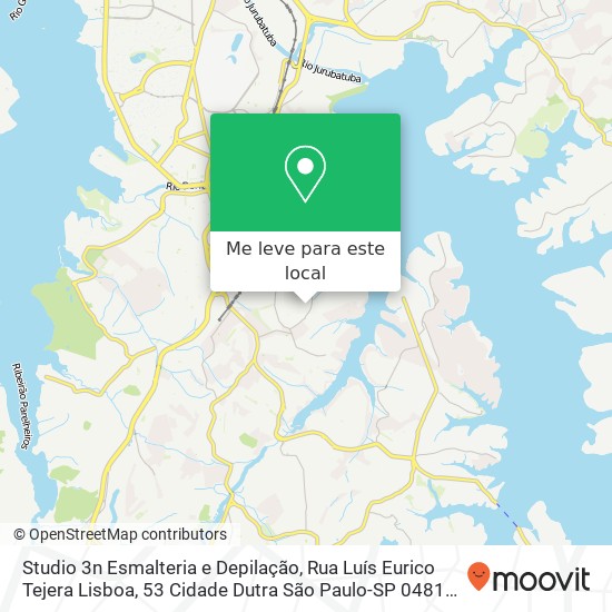 Studio 3n Esmalteria e Depilação, Rua Luís Eurico Tejera Lisboa, 53 Cidade Dutra São Paulo-SP 04814-500 mapa
