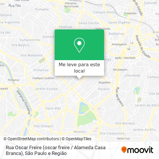 Rua Oscar Freire (oscar freire / Alameda Casa Branca) mapa