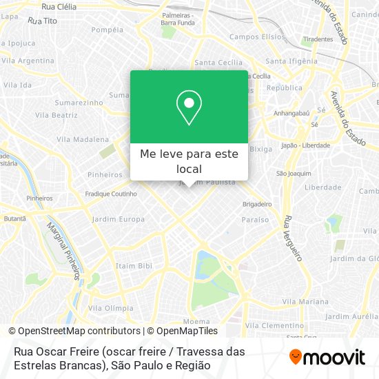 Rua Oscar Freire (oscar freire / Travessa das Estrelas Brancas) mapa