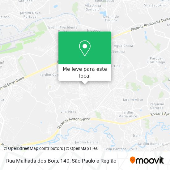 Rua Malhada dos Bois, 140 mapa