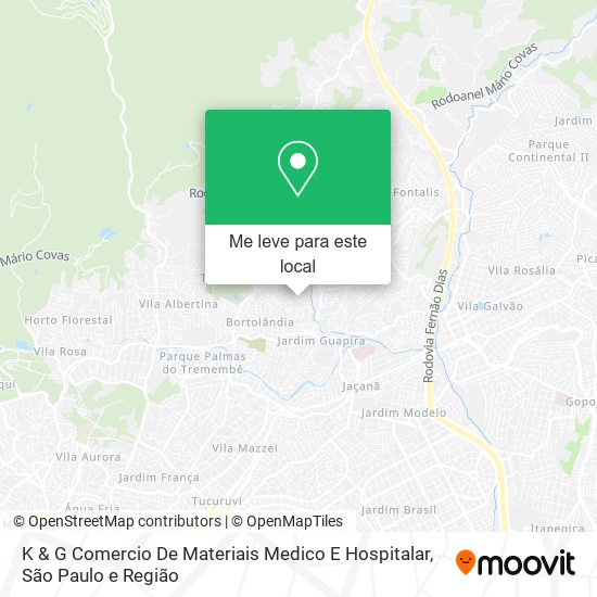 K & G Comercio De Materiais Medico E Hospitalar mapa