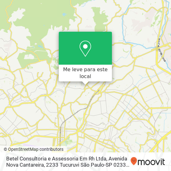 Betel Consultoria e Assessoria Em Rh Ltda, Avenida Nova Cantareira, 2233 Tucuruvi São Paulo-SP 02331-003 mapa