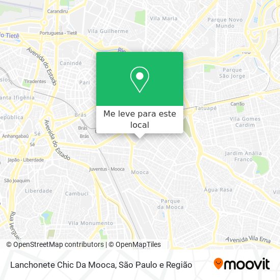 Lanchonete Chic Da Mooca mapa